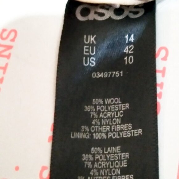 Asos NWT Black'The Dolly Skater' Swing Fit & Flair Frock Coat Hidden ButtonsSz10 - Picture 11 of 16